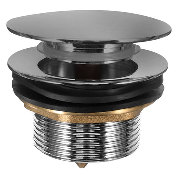 Plated Silver Universal Bathtub Drain Stopper with Copper Strainer for Bathroom Use