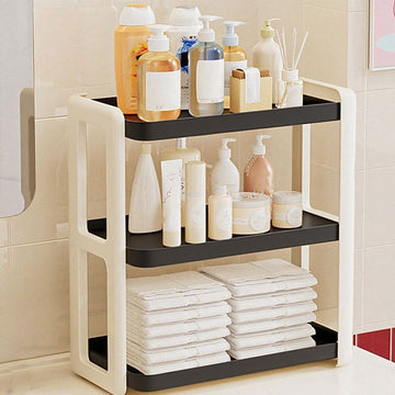Three Tier Desk Organizer, 3 Layer Mail and Paper Rack Holder, Adjustable Countertop Storage Shelf for Kitchen Spice, Bathroom, Office Supplies