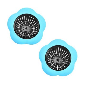 2 Pack Floor Drain and Pouring Strainers, Silicone Sink Strainer and Garbage Disposal Catcher, Drain Cover Plug for Kitchen Sinks, Flexible and Easy to Clean Sink Basket Filter