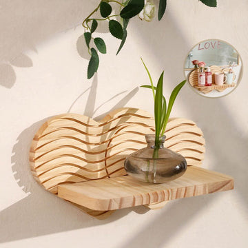 Boho Wooden Wall Hanging Shelf, Sturdy Floating Display Rack for Small Plants and Decor, Bohemian Home Accent for Living Room and Bedroom Wall Storage