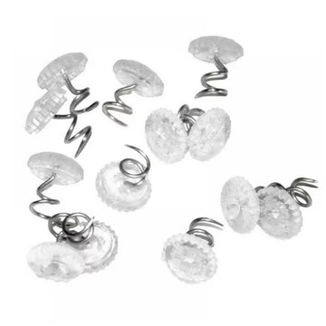 50 Pcs Upholstery Tacks Headliner Pins Clear Heads Twist Pins for Slipcovers, Mattress, Furniture Covers - 0.5 Inch Invisible Hold, Say Goodbye to Shifting Fabrics