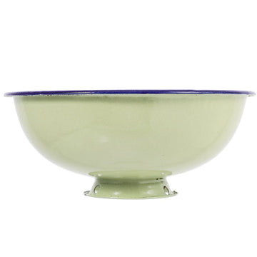 11.8 Inch Green Enamel Bowl Vintage Style Large Capacity Kitchen Essential for Home Use