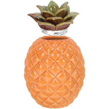 Ceramic Pineapple Tea Storage Jar Canister for Kitchen and Home Decor, Airtight Container for Loose Leaf Tea