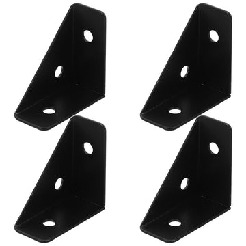 4-Pack Heavy Duty Metal Angle Brackets for Bed Frame Corner Support, 90 Degree Iron Frame Reinforcements, Small Size