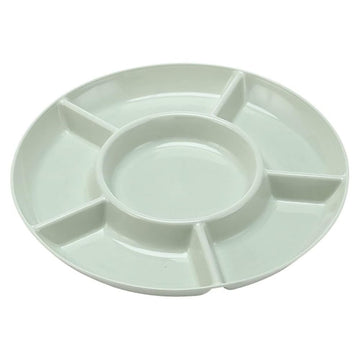 12-inch Porcelain Divided Serving Platter, Relish Tray, Appetizers and Cheeses Serving Platter Compartment Dish Perfect for Chips and Dip, Veggies, Candy and Snacks