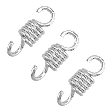 3Pcs Plated Silver Metal Swing Spring Kit Heavy Duty Hammock Chair Hanging Accessories