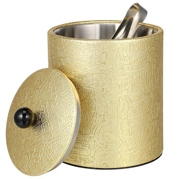 Bar Ice Bucket Cooling with Lid and Tongs Large Outdoor Sparkling Gold Golden
