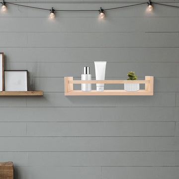 Creative Light Yellow Wooden Floating Shelves for Home Decor