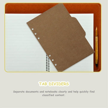 18Pcs A5 Kraft Tab Dividers Binder Accessories Khaki Paper Index Dividers