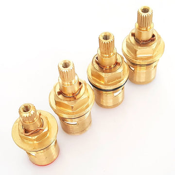 20 Teeth 1/2" Copper Ceramic Disc Valve BSP Cartridge Faucet Valve Replacement Single/Double Thread for Tap