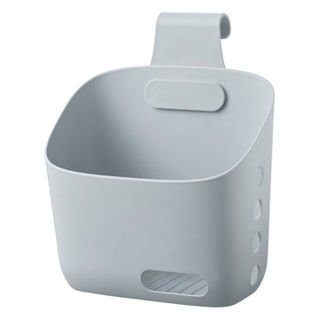 Grey Plastic Hanging Basket for Kitchen Storage, Small Hanging Basket with Detachable Hook – Over Cabinet Door, Behind Door or on Railing (1 Pack)