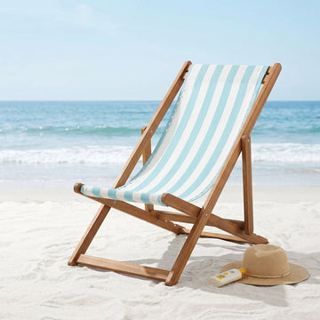 Sky Blue Beach Chair Fabric Replacement for Outdoor Folding Recliner Patio Lawn Use