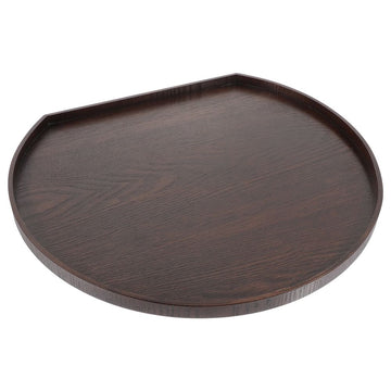 Dark Brown Wooden Serving Tray for Storage with Large Capacity and Stylish Texture