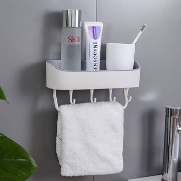 Bathroom Wall Mounted Shelf Self Adhesive Storage Organizer Rack Load 2KG for Home Shower Bathroom
