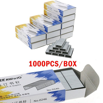 Staples for Standard Staplers Heavy Duty Stapling Machines Anti-Rust Silver 3 Size