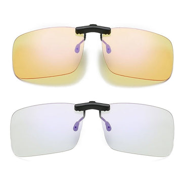 Clip on Sunglasses Anti-Blue Light Glasses Clip Relief of Headaches Dry Eyes Unisex Adults Clear