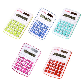 Mini 8 Digits Calculator Compact Pocket Calculator with Button Cell Solar and Battery Power Calculator Schools Offices Stationery