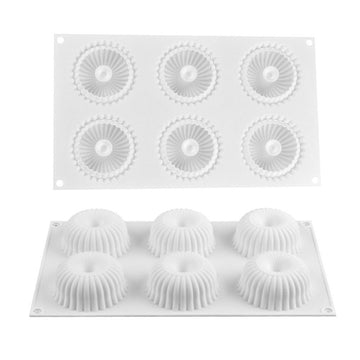Silicone Baking Mold 6 Donut Mold Non-Stick Donut Pan for Ovens Microwaves Dishwashers Refrigerators White