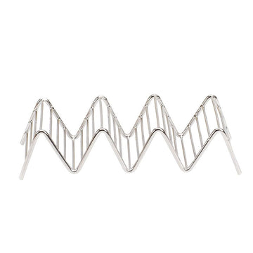 2Pcs Stainless Steel Taco Holder Stand Food Rack Tray 4 Pockets Taco Shell Holders for Baking Grill Dishwasher Silver