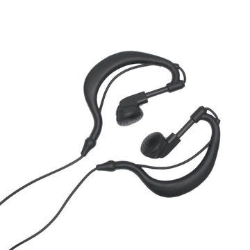 2 Pin Mic Earpiece Earphone Headset PTT Plastic Earbud Black