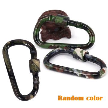 5 Pcs Camouflage Buckle Lock Carabiner D-Shaped Aluminium Alloy
