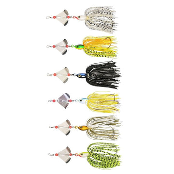 6PCS Fishing Spinner Lures Fishing Bait with Spinner for Freshwater Saltwater Bass Mackerel Catfish Fish Tool