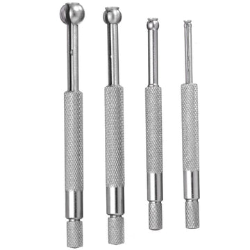4 Pcs Steel Full Ball Type Gage Telescoping Hole Gages Set Tensile Column Mesuring Tool Silver