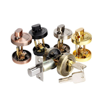 Home Single Tongue Deadbolt Metal Door Lock Safe Anti-Pry Security Red Bronze