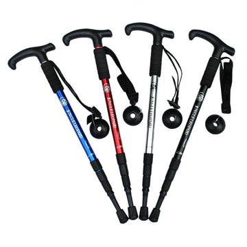 Walking Stick Hiking Poles Trekking Cane Mountaineering Skiing Sports Adjustable