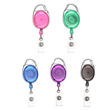 2 Pcs Retractable Badge Holder Reel Key Ring and Badge Strap Black