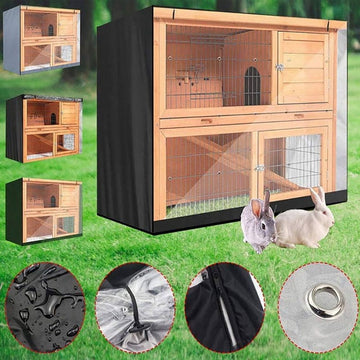 Rabbit Hutch Cover for Double Deckers Double Hutches Pet Cage Dustcover Waterproof Outdoor Garden Patio