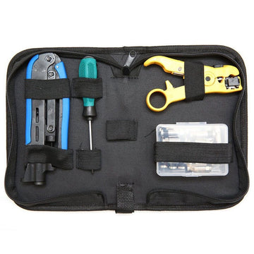 Compression Tool Coax Cable Crimper Kit Adjustable RG6 Coaxial Cable Stripper
