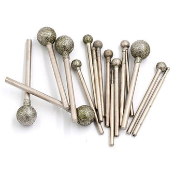 5pcs Electroplated Ball Diamond Burr Bits Drill Kit for Rotary Tool Grinding Engraving Carving 2.35x1.5mm