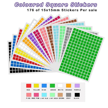 Coloured Square Stickers Color Coding Labels Paper for Organizer Office School Supplier 11 Choice
