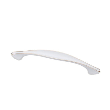 White Aluminum Carved Cabinet Handle Door Pulls with Screw for Drawer Dresser Cupboard Wardrobe European Style (128mm/5.03" Hole Spacing)
