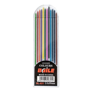 2.0mm 12 Colored Mechanical Pencil Refill Lead Writing Marking Drawing Erasable Student Stationary