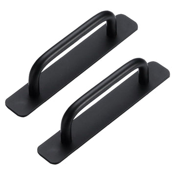 2PCS Self-Adhesive Door Handles Cabinet Drawer Handles Pulls for Shower Rooms Kitchen Bathroom (Silver, 148mm/5.8in)