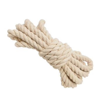 Cotton Rope Macrame Cord Three-Strand Synthetic for DIY Craft Making 6mm-20mm Choice White Reusable & Washable