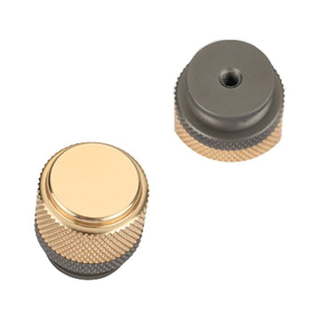 2 Pack Knurled Cabinet Handle Single Hole Aluminum Alloy Knurled Cabinet Pulls Gold (Screws Included)