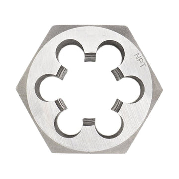 NPT Pipe Threaded Carbon Steel Hex Die Trimmer for Industry, Size 1/2-14NP Silver