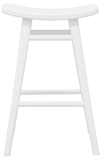 Aria Oval Solid Timber Counter Stool (White)