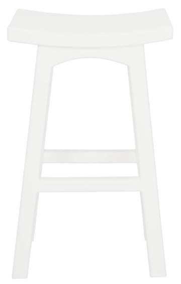 Tokyo Solid Mahogany Timber Barstool (White)