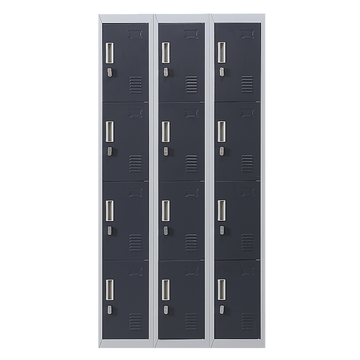 12-Door Locker for Office Gym Shed School Home Storage - Padlock-operated