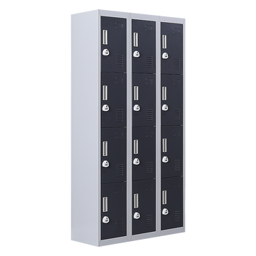 12-Door Locker for Office Gym Shed School Home Storage - 3-Digit Combination Lock