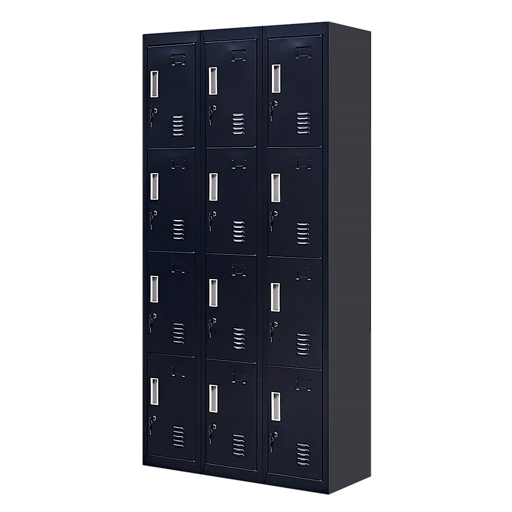 12-Door Locker for Office Gym Shed School Home Storage - Standard Lock with Keys