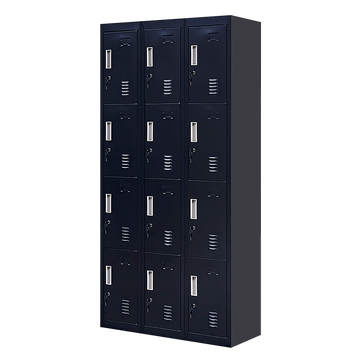 12-Door Locker for Office Gym Shed School Home Storage - Standard Lock with Keys