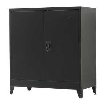 Two-Door Metal Short Cabinet Shelf Storage for Home Office Gym
