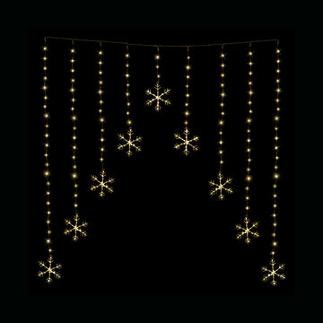 LED Snowflakes Curtain Lights avialable in 2 Colors - Warm White