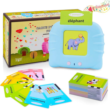 Blue Cat [Plain English] [112 Cards 224 Contents] Bilingual Early Learning Flash Card Reader - Interactive Audio Toy for Toddlers