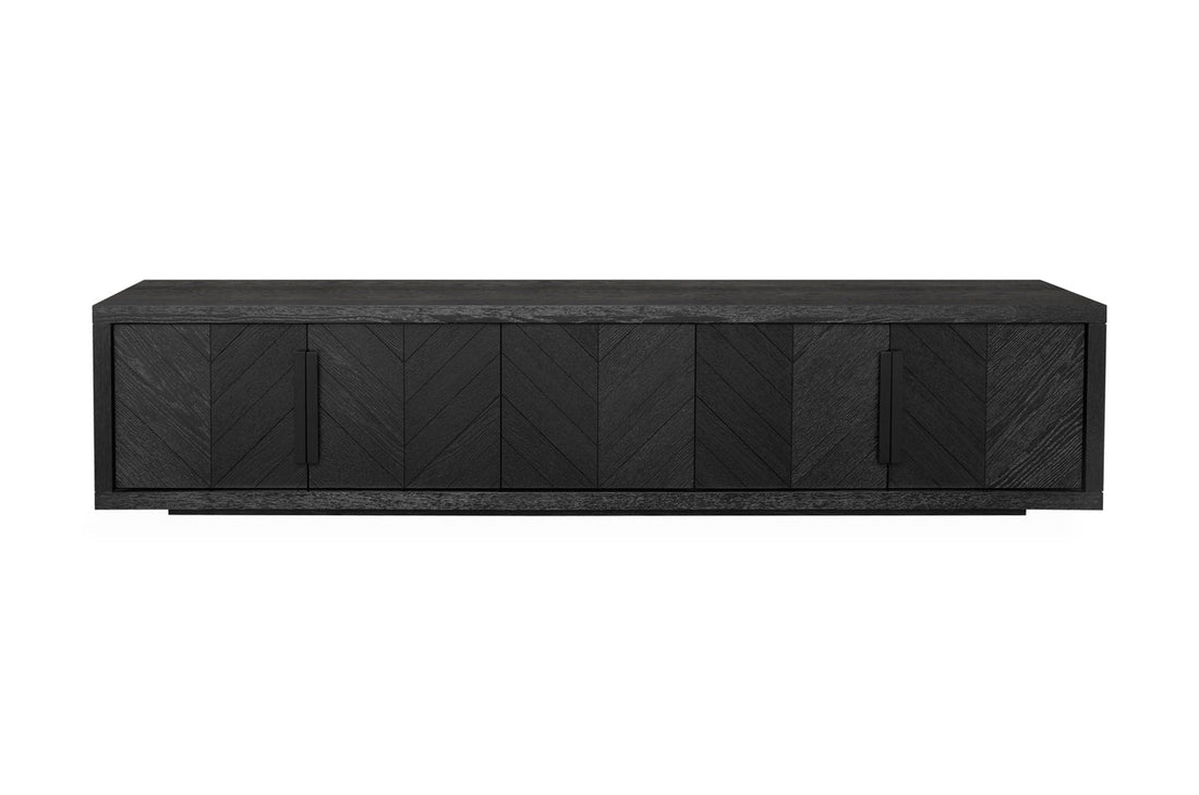 Karen 2.23m Entertainment TV Unit - Textured Espresso Black-0